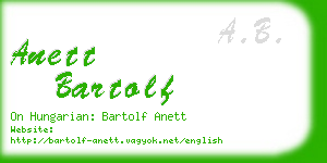 anett bartolf business card